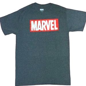 Marvel Mens T-Shirt Classic Distresed Red Box Logo